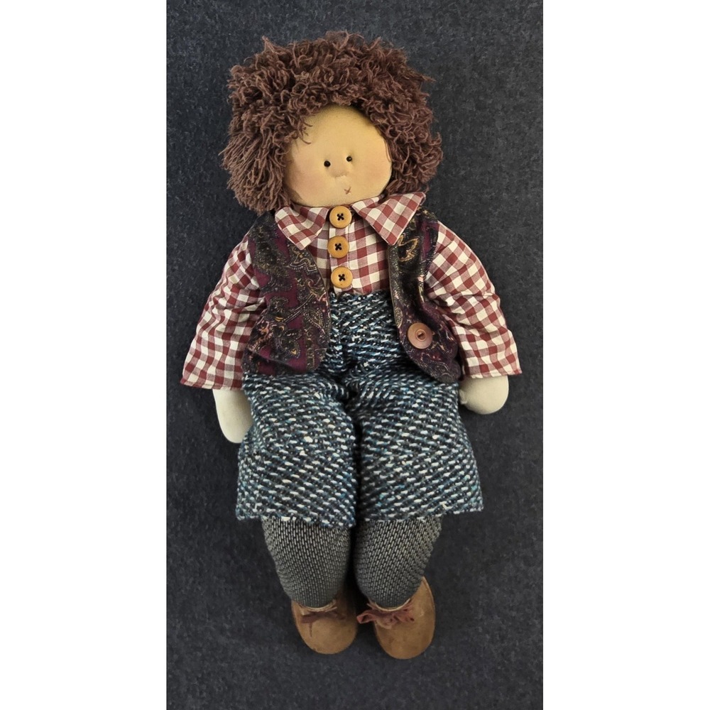 Vintage 1990 Little Souls Georgie Doll Gretchen Wilson Handmade Cloth Boy 24